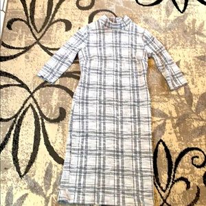 White and black plaid dress